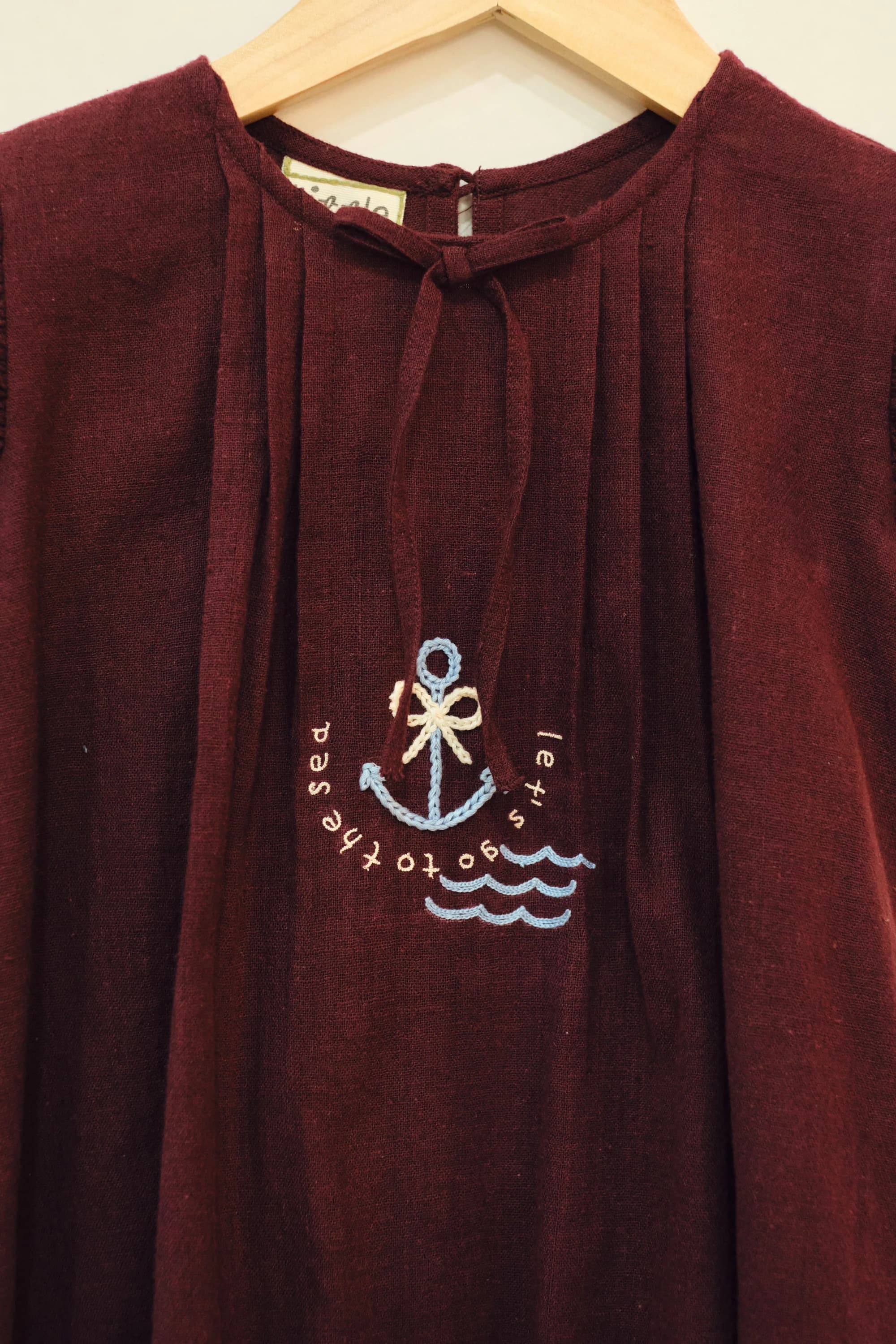 Sea Day Handspun Handwoven Organic Cotton Rompe 2